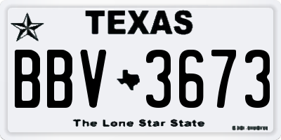 TX license plate BBV3673