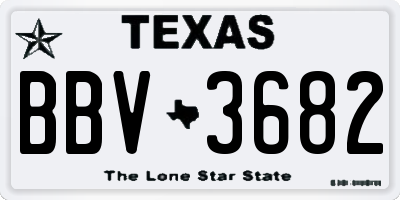 TX license plate BBV3682