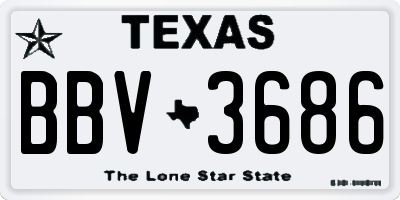 TX license plate BBV3686