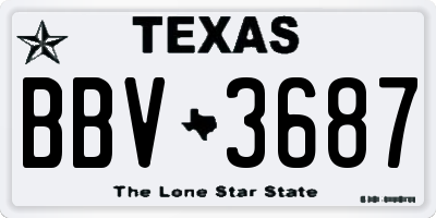 TX license plate BBV3687