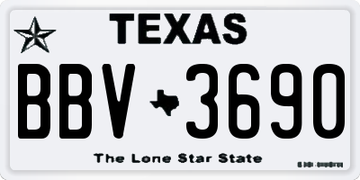 TX license plate BBV3690