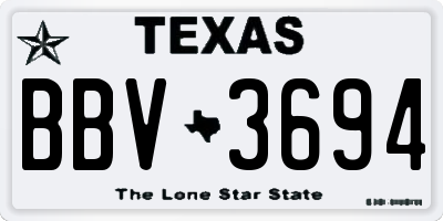 TX license plate BBV3694