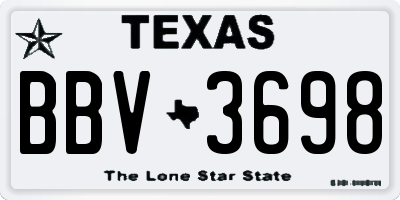 TX license plate BBV3698