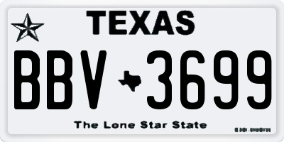 TX license plate BBV3699