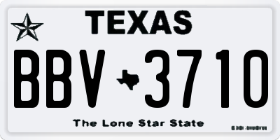 TX license plate BBV3710