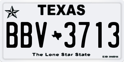 TX license plate BBV3713