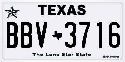 TX license plate BBV3716