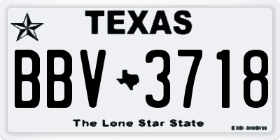 TX license plate BBV3718
