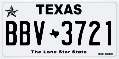 TX license plate BBV3721