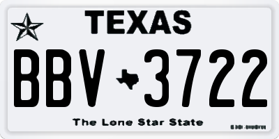 TX license plate BBV3722