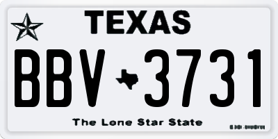 TX license plate BBV3731