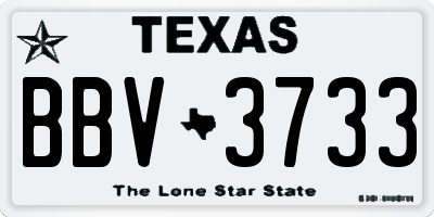 TX license plate BBV3733