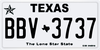 TX license plate BBV3737
