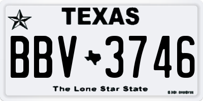 TX license plate BBV3746