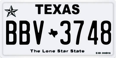 TX license plate BBV3748