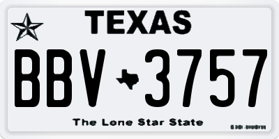 TX license plate BBV3757