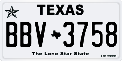 TX license plate BBV3758