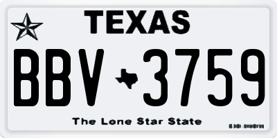 TX license plate BBV3759