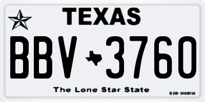 TX license plate BBV3760