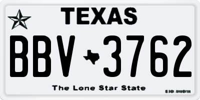 TX license plate BBV3762