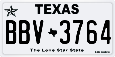 TX license plate BBV3764