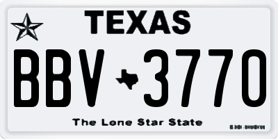 TX license plate BBV3770