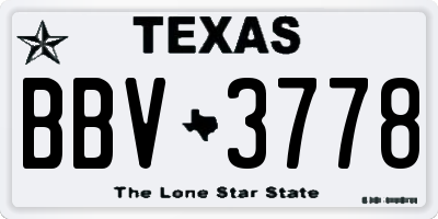 TX license plate BBV3778