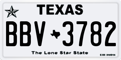 TX license plate BBV3782