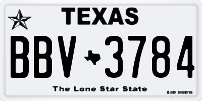 TX license plate BBV3784