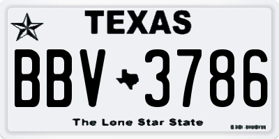 TX license plate BBV3786