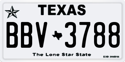 TX license plate BBV3788