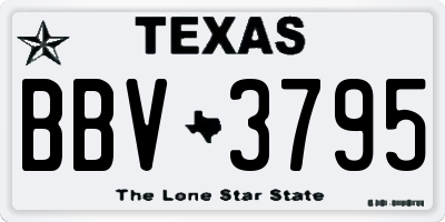 TX license plate BBV3795