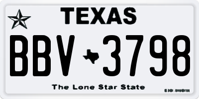 TX license plate BBV3798