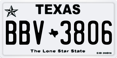 TX license plate BBV3806