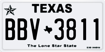 TX license plate BBV3811