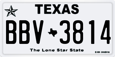 TX license plate BBV3814