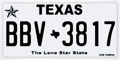 TX license plate BBV3817