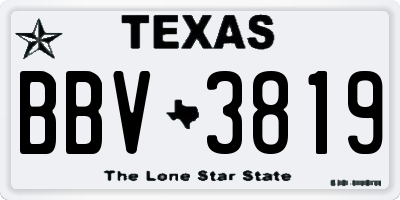 TX license plate BBV3819