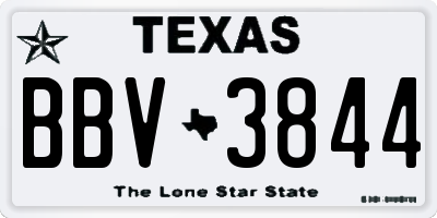 TX license plate BBV3844
