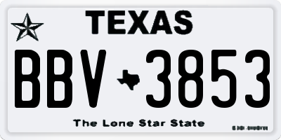 TX license plate BBV3853