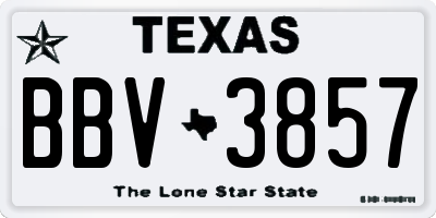 TX license plate BBV3857