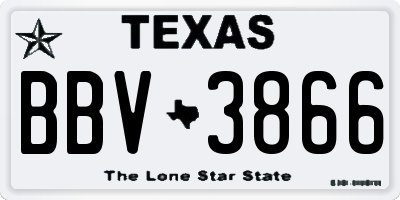 TX license plate BBV3866