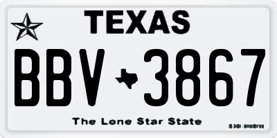 TX license plate BBV3867