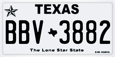 TX license plate BBV3882