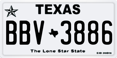 TX license plate BBV3886