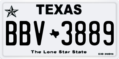 TX license plate BBV3889