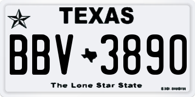 TX license plate BBV3890