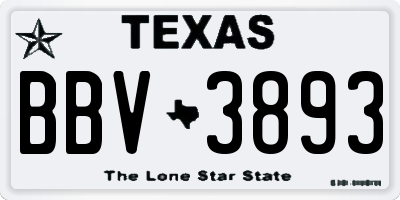 TX license plate BBV3893