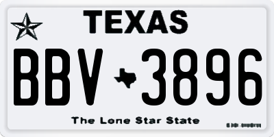 TX license plate BBV3896