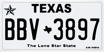 TX license plate BBV3897